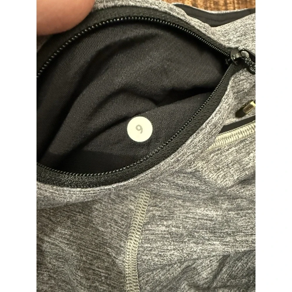 Lululemon Pace Rival Crop Leggings Heathered Black Slate Sz 6.